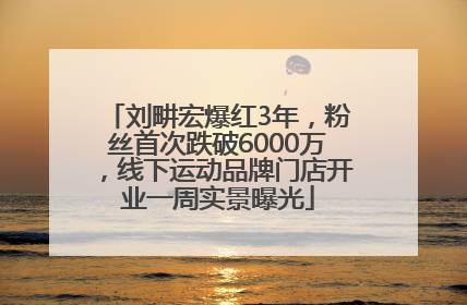 刘畊宏爆红3年，粉丝首次跌破6000万，线下运动品牌门店开业一周实景曝光
